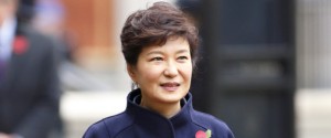 LONDON, UNITED KINGDOM - NOVEMBER 05: (EMBARGOED FOR PUBLICATION IN UK NEWSPAPERS UNTIL 48 HOURS AFTER CREATE DATE AND TIME) President of the Republic of Korea Park Geun-hye arrives to attend a ground breaking ceremony, with Prince William, Duke of Cambridge, at the proposed site of the new Korean war memorial in Victoria Embankment Gardens opposite the Ministry of Defence on November 5, 2013 in London, England. The President of the Republic of Korea Park Geun-hye is on a state visit to the UK from November 5-7. (Photo by Max Mumby/Indigo/Getty Images)