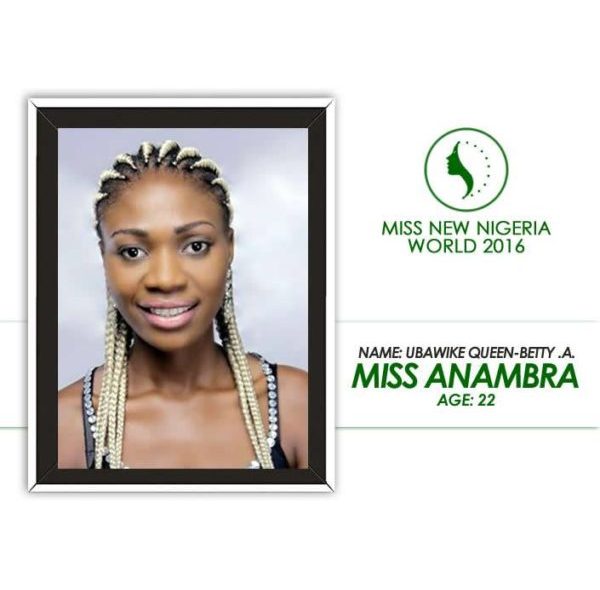 Miss New Nigeria World 2016 Contestants