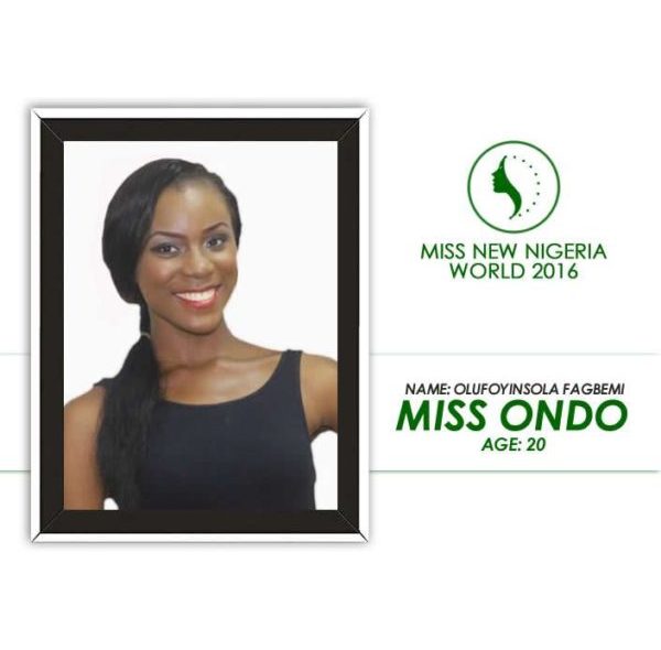 Miss New Nigeria World 2016 Contestants